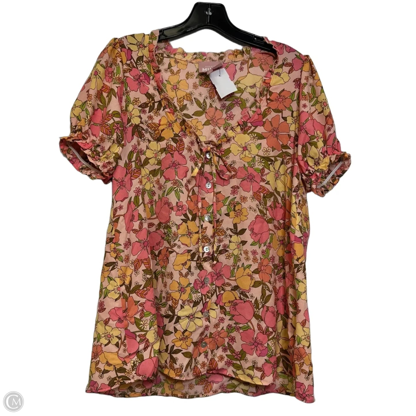 Top Short Sleeve By Mumu In Floral Print, Size: Xs