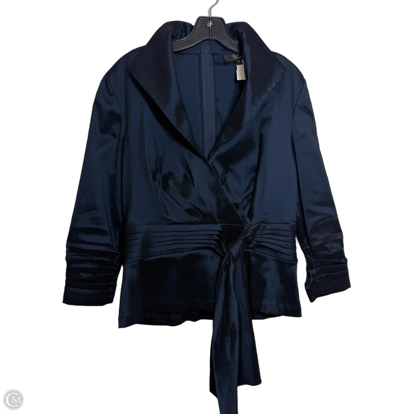 Blouse 3/4 Sleeve By Tadashi In Navy, Size: 12