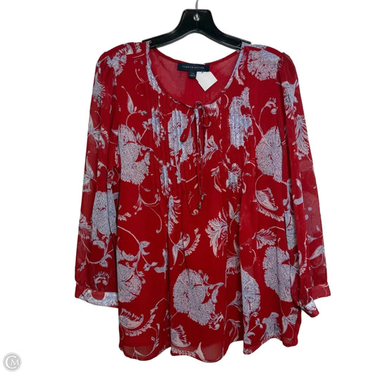 Top Long Sleeve By Tommy Hilfiger In Red, Size: L