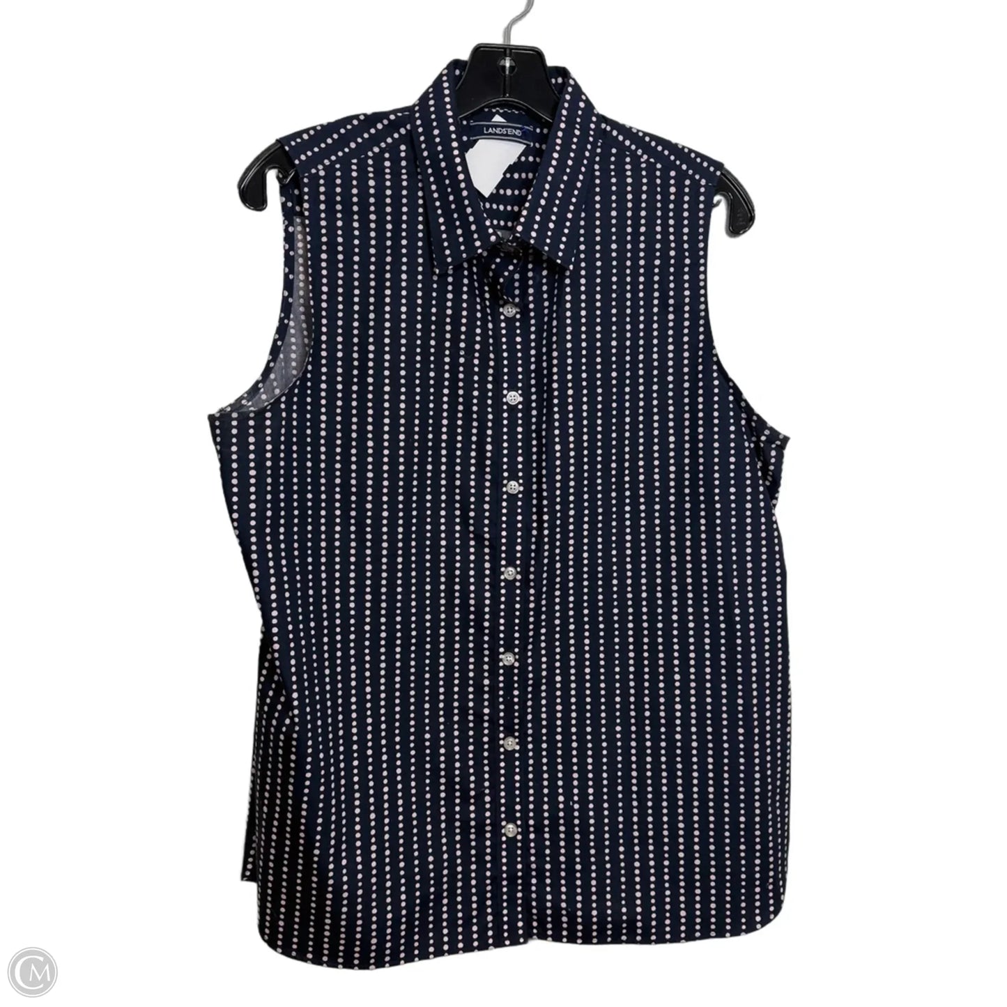 Top Sleeveless By Lands End In Polkadot Pattern, Size: L