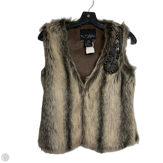Vest Faux Fur & Sherpa By Daytrip In Brown, Size: M