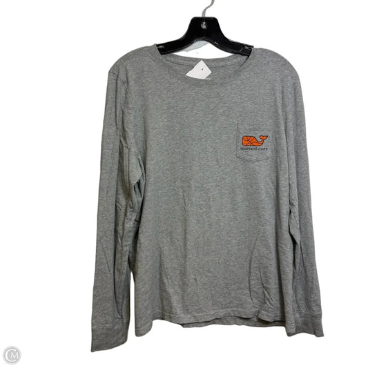 Top Long Sleeve By Vineyard Vines In Grey, Size: L