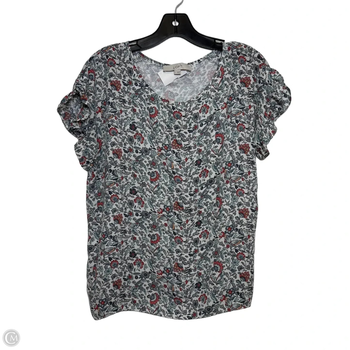 Top Short Sleeve By Loft In Floral Print, Size: S