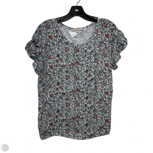 Top Short Sleeve By Loft In Floral Print, Size: S
