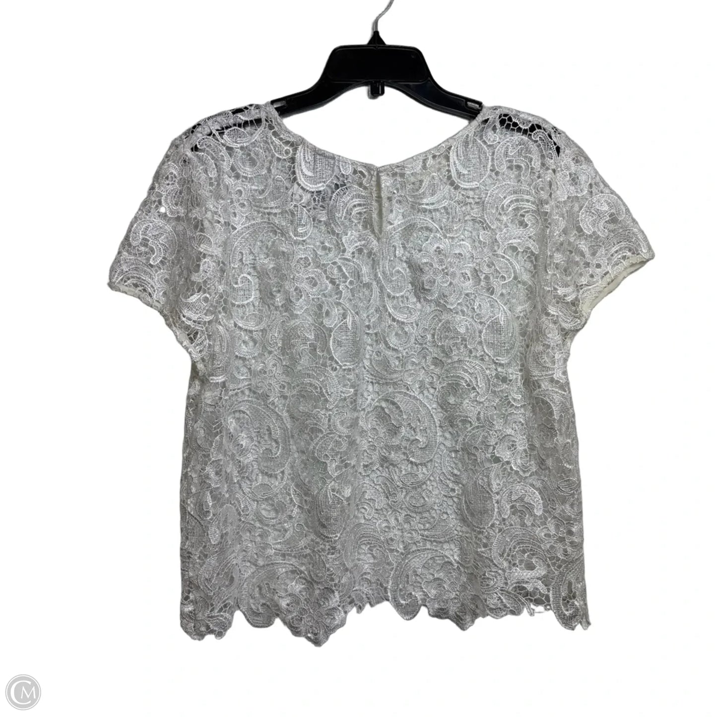 Top Short Sleeve By Bisou Bisou In White, Size: Xl