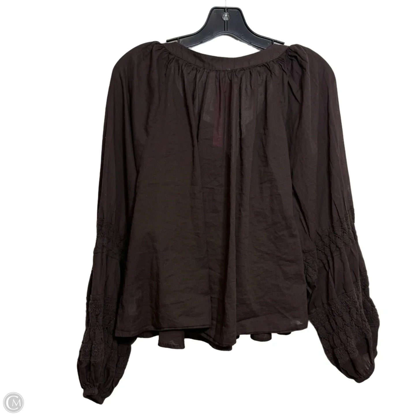 Top Long Sleeve By Aerie In Brown, Size: L