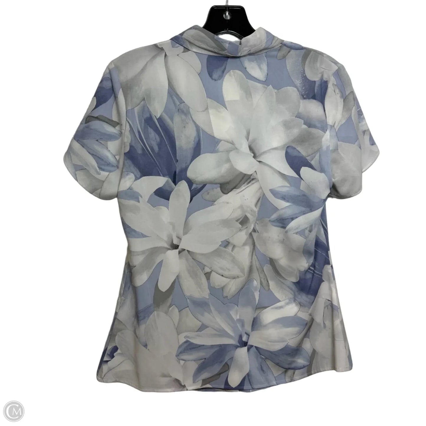 Top Short Sleeve By Calvin Klein In Blue & White, Size: S
