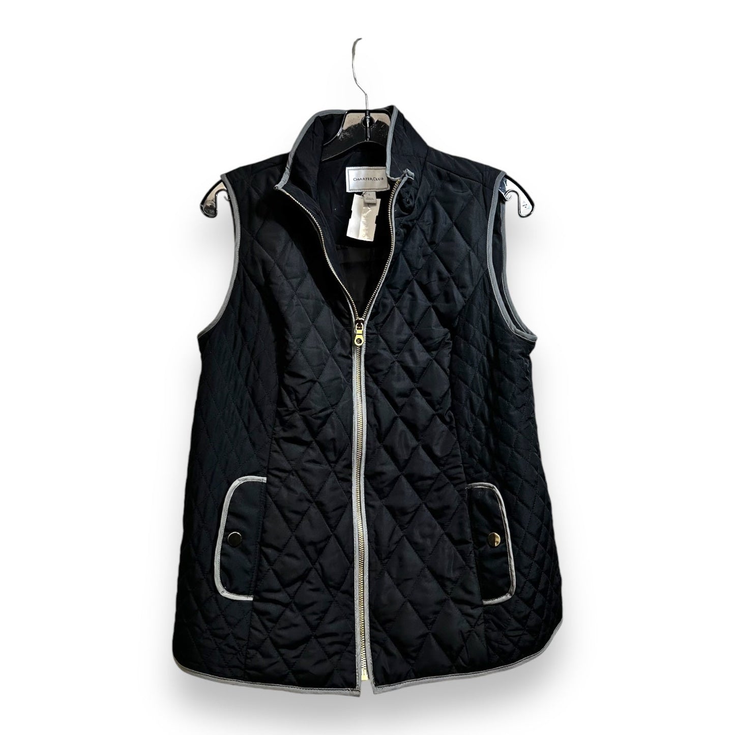 Vest Puffer & Quilted By Charter Club In Black, Size: S