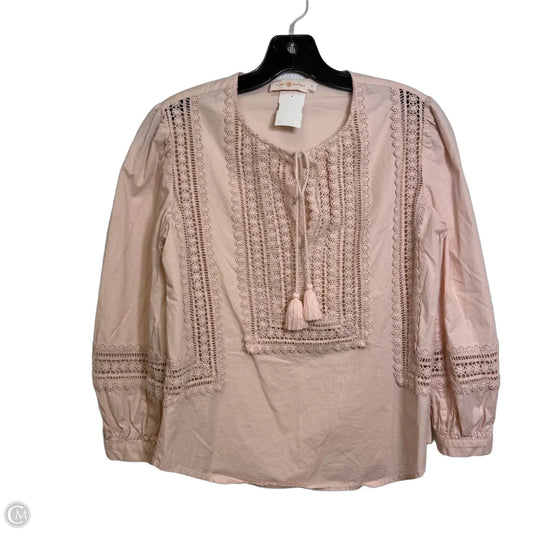 Top Long Sleeve Designer By Tory Burch In Pink, Size: Xs