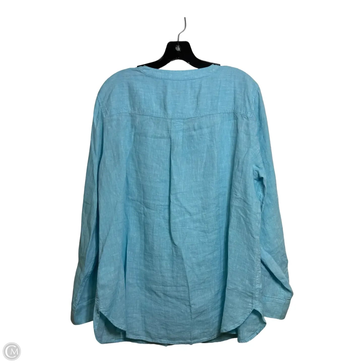 Top Long Sleeve By Talbots In Aqua, Size: 1x