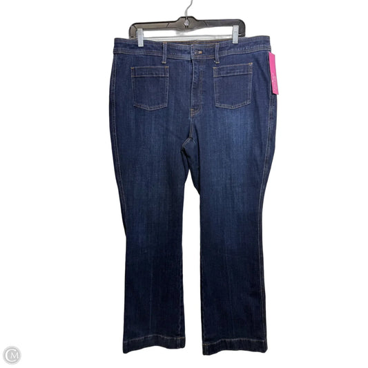 Jeans Flared By Talbots In Blue Denim, Size: 16