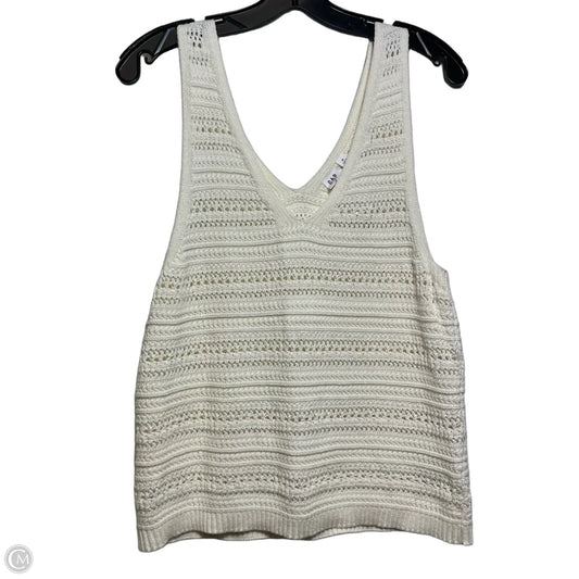 Top Sleeveless By Gap In Ivory, Size: M