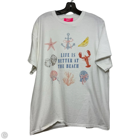 Top Short Sleeve By Clothes Mentor In White, Size: L