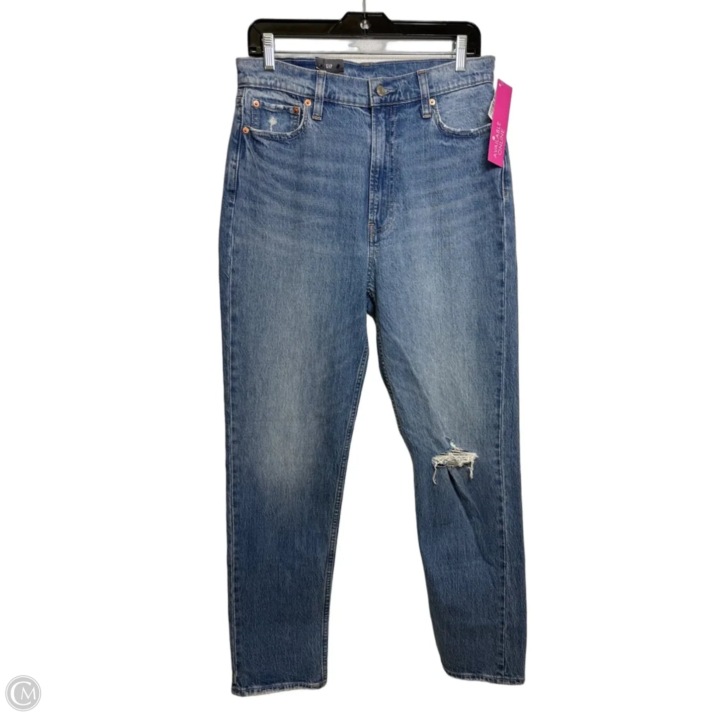 Jeans Straight By Gap In Blue Denim, Size: 10