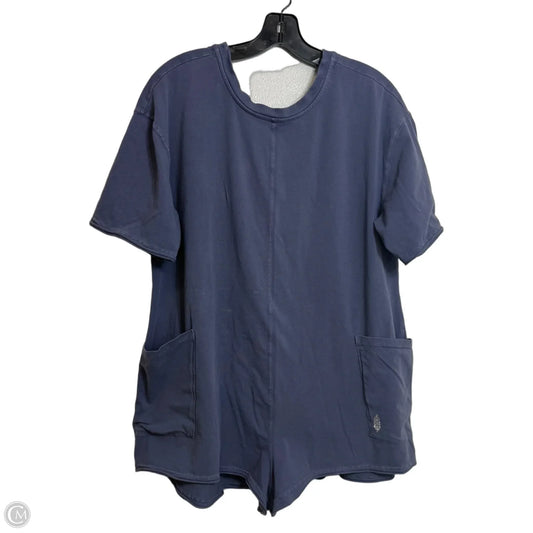 Romper Short Sleeve By Free People In Blue, Size: S