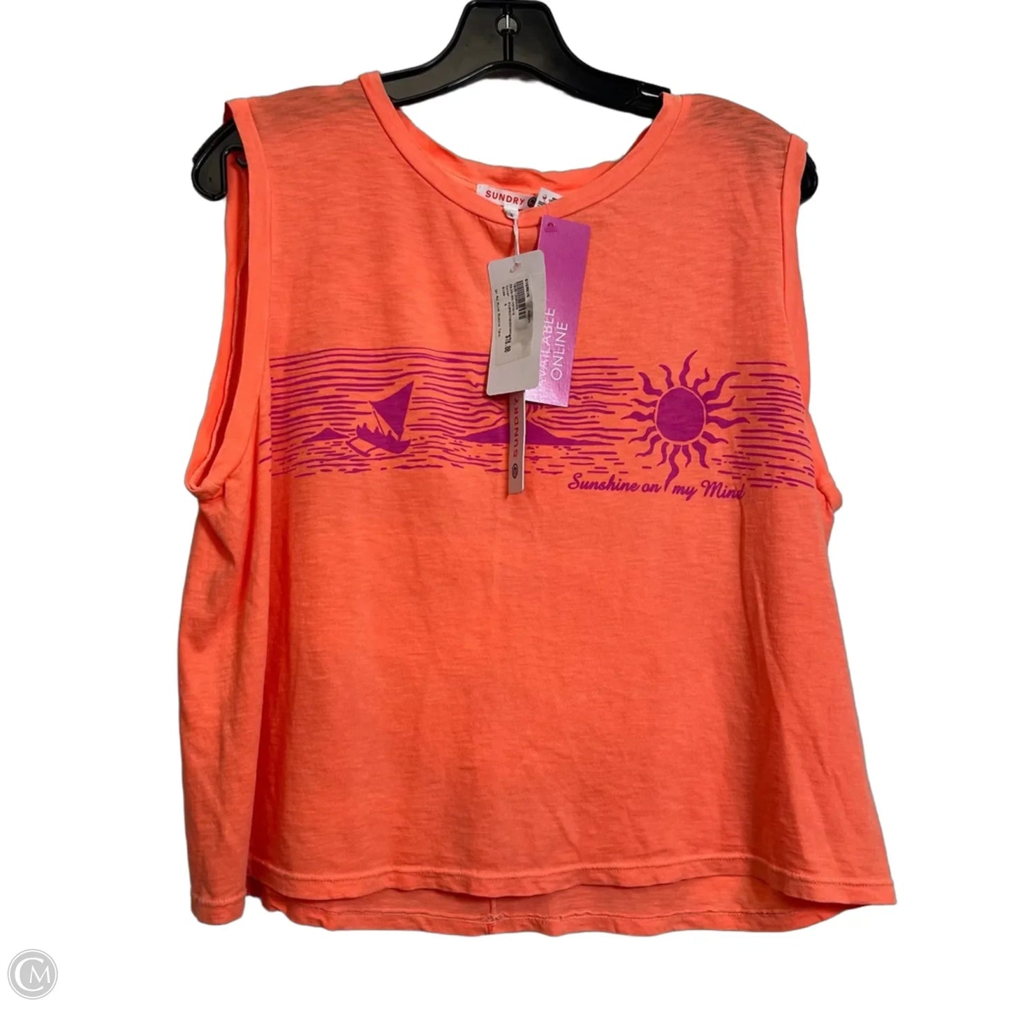 Top Sleeveless By Sundry In Orange, Size: M