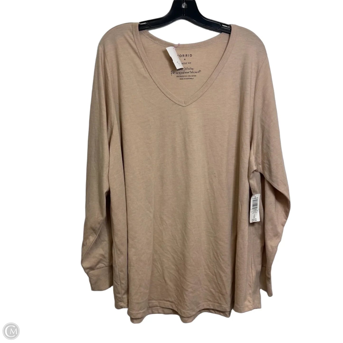 Top Long Sleeve By Torrid In Tan, Size: 4x