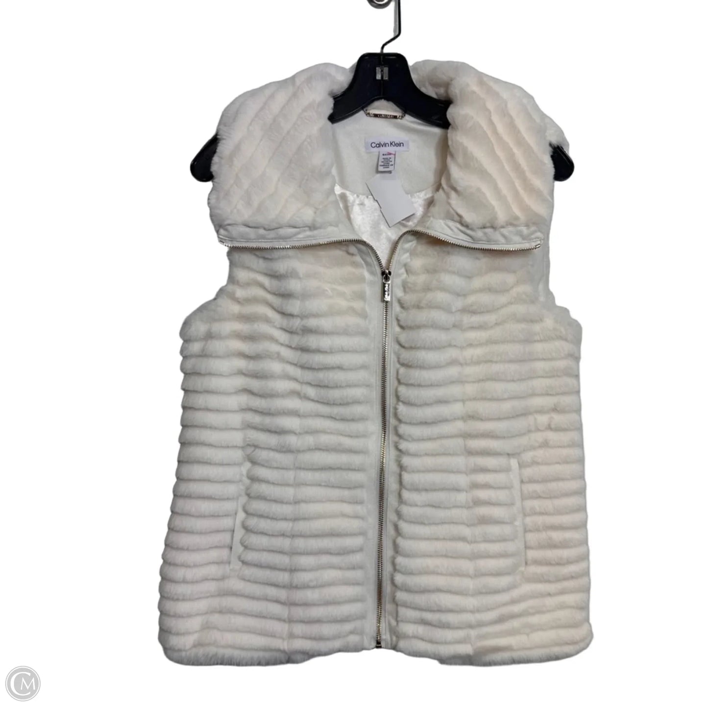 Vest Faux Fur & Sherpa By Calvin Klein In Cream, Size: S
