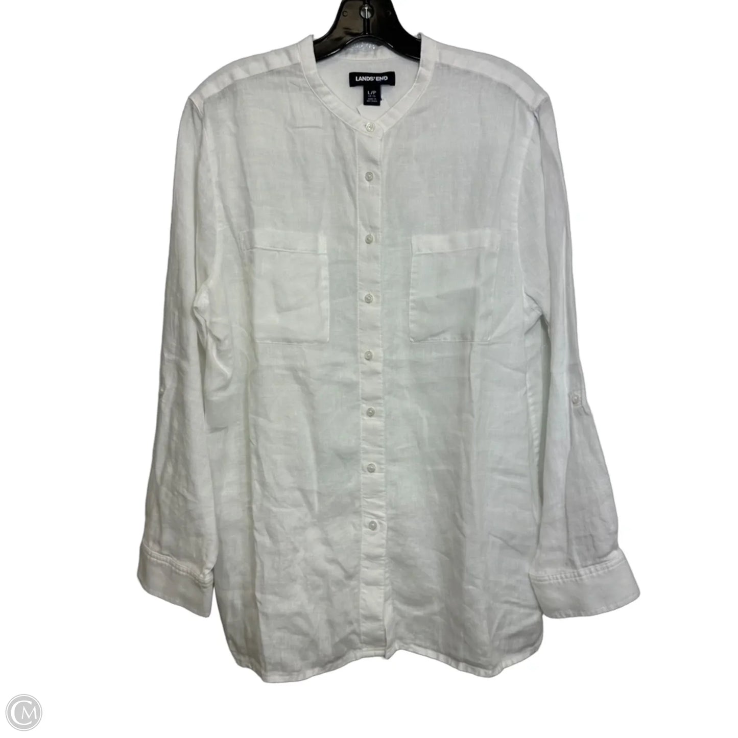 Top Long Sleeve By Lands End In White, Size: L
