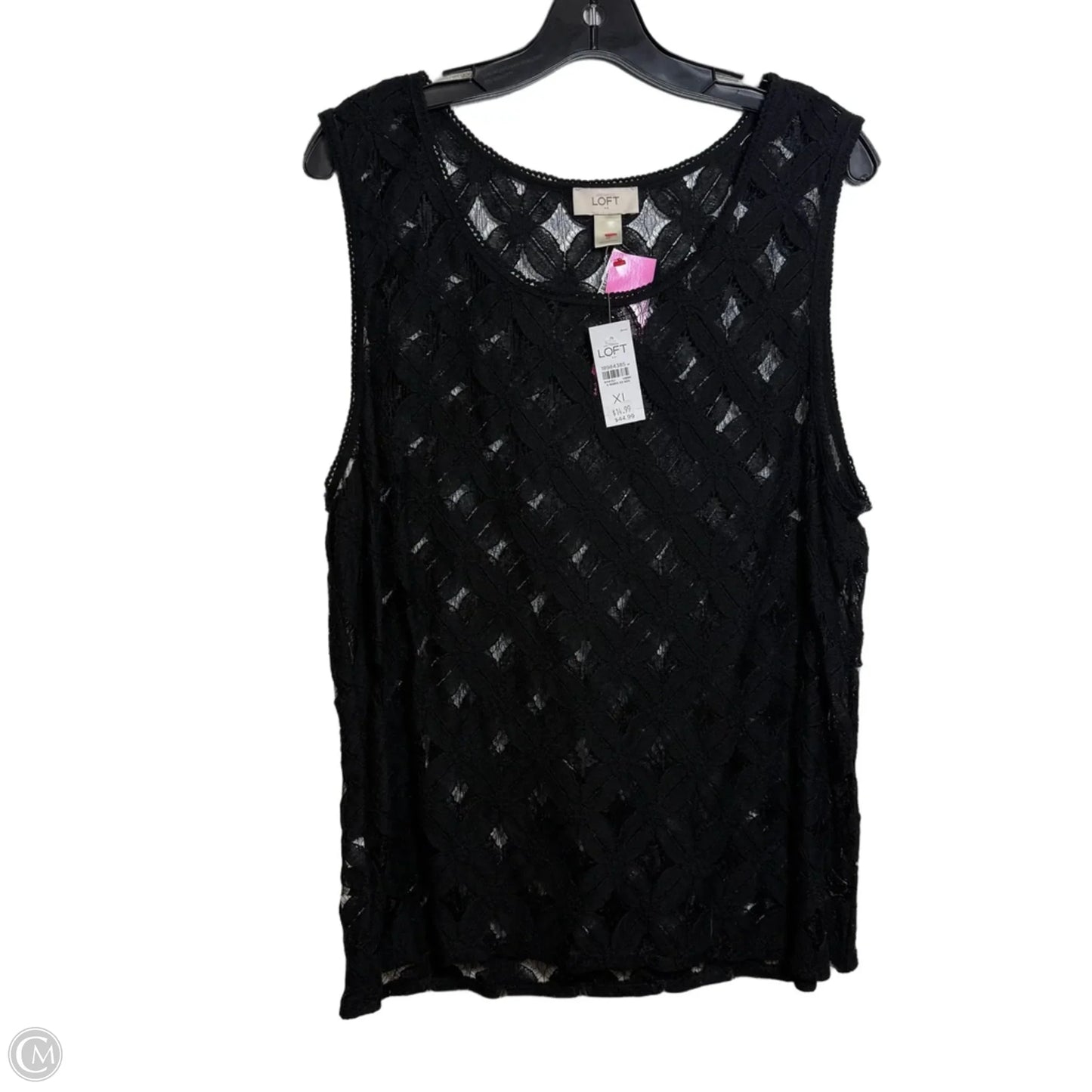 Top Sleeveless By Loft In Black, Size: Xl