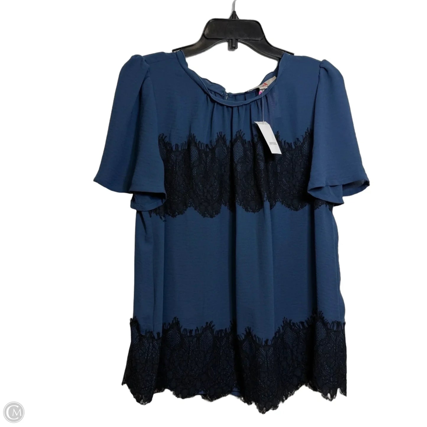 Top Short Sleeve By Loft In Blue, Size: L