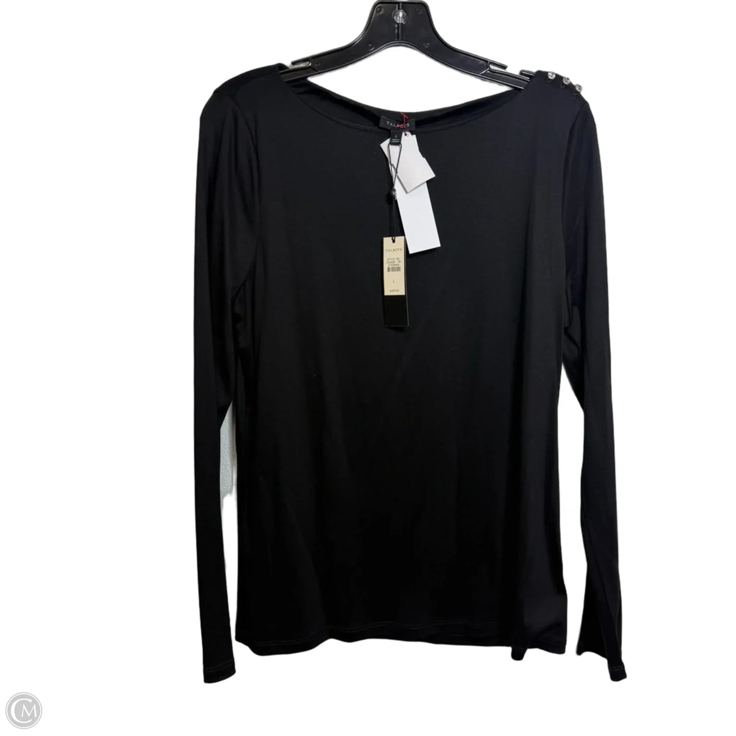 Top Long Sleeve By Talbots In Black, Size: L