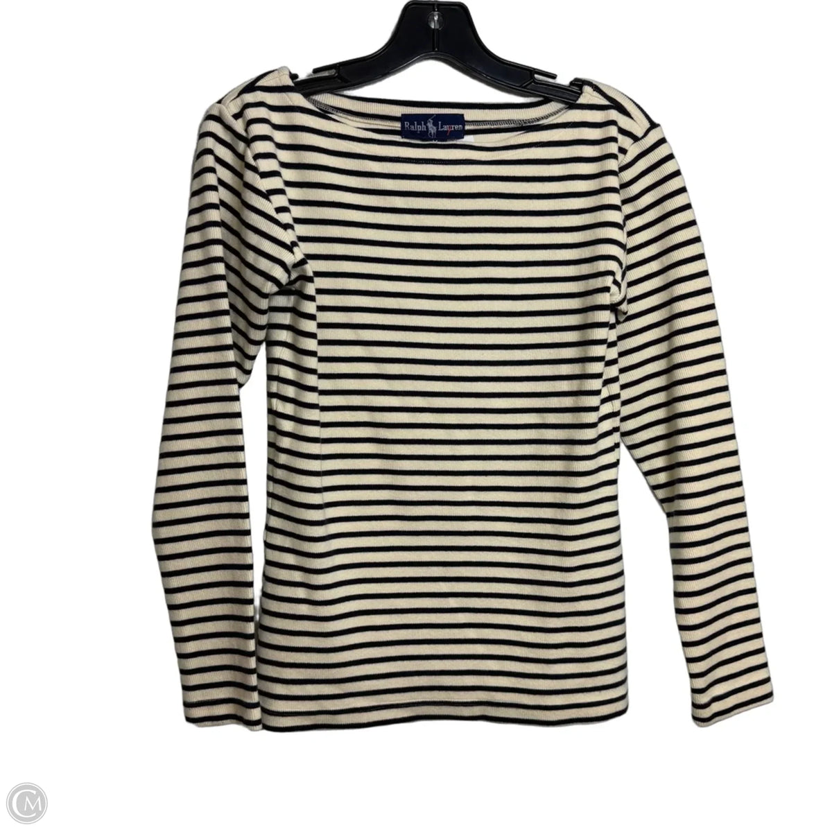 Top Long Sleeve Basic By Ralph Lauren In Striped Pattern, Size: M