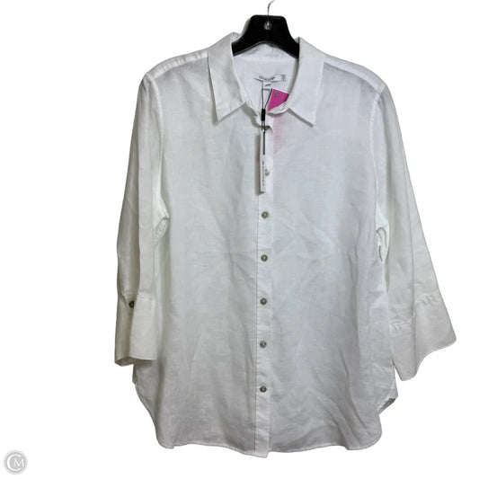 Top Long Sleeve By Chicos In White, Size: L