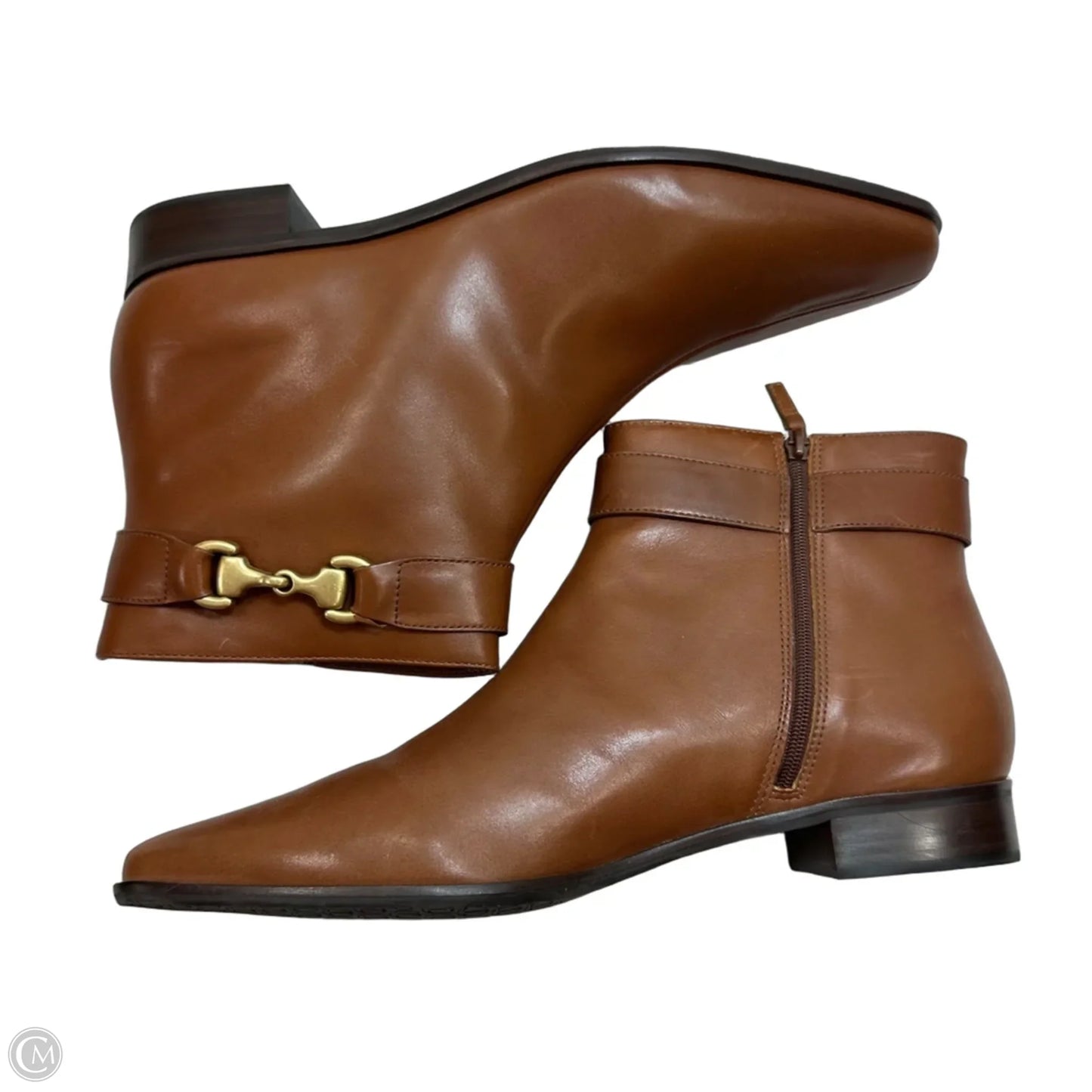 Boots Ankle Flats By Talbots In Brown, Size: 11