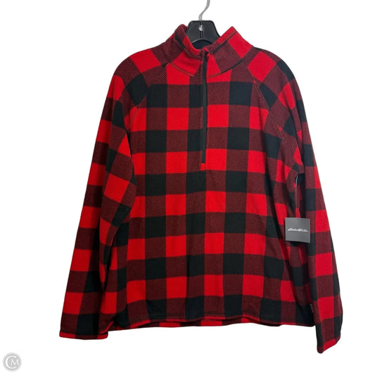Top Long Sleeve By Eddie Bauer In Black & Red, Size: Xl