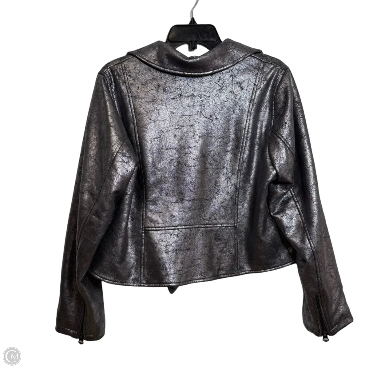 Jacket Moto By Torrid In Silver, Size: 1x