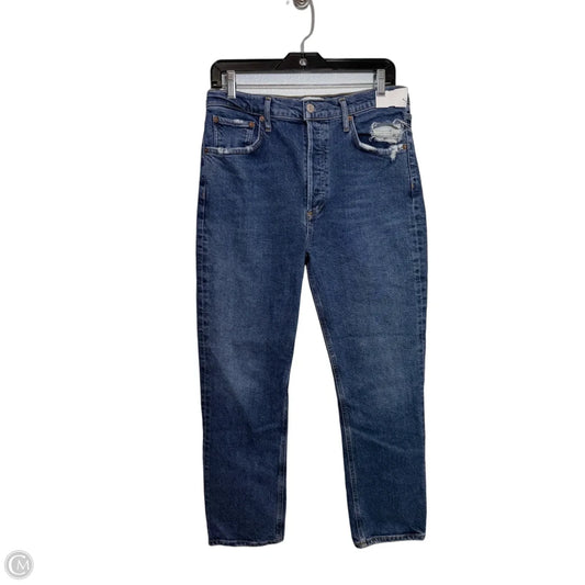 Jeans Straight By Agolde In Blue Denim, Size: 8