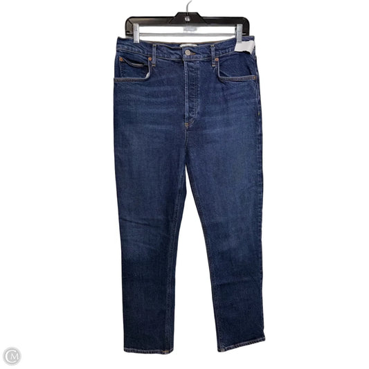Jeans Straight By Agolde In Blue Denim, Size: 8