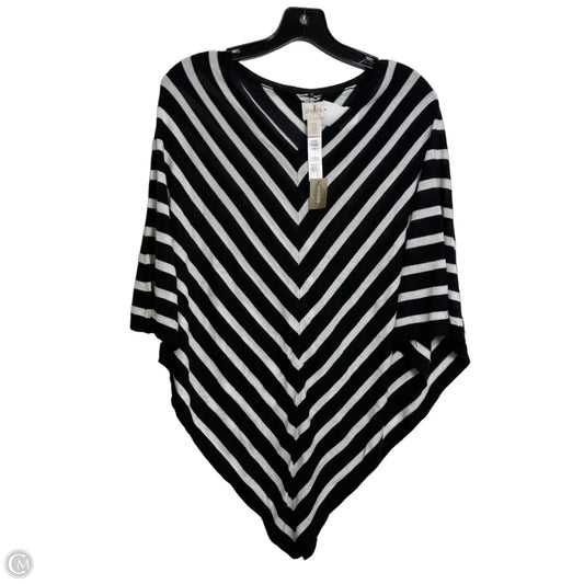Poncho By Clothes Mentor In Black & White, Size: Osfm
