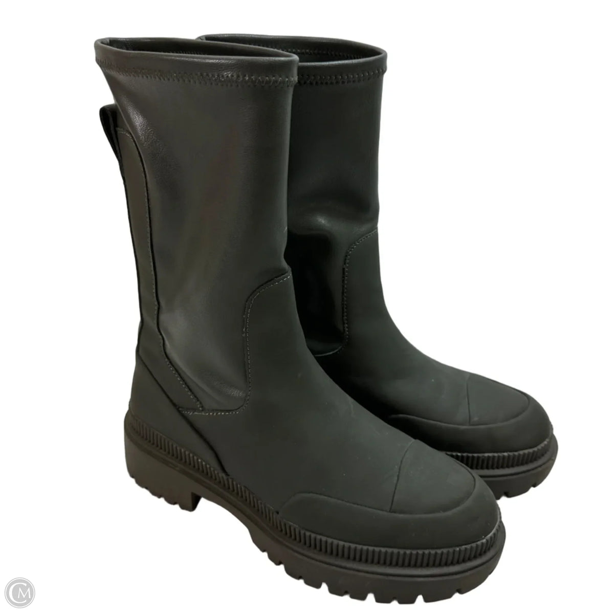 Boots Mid-calf Flats By H&m In Green, Size: 8