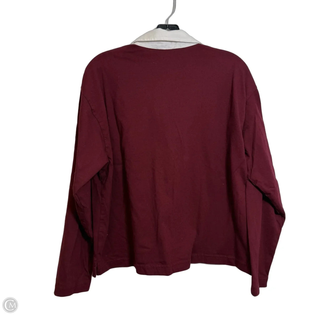 Top Long Sleeve Basic By Loft In Maroon, Size: L