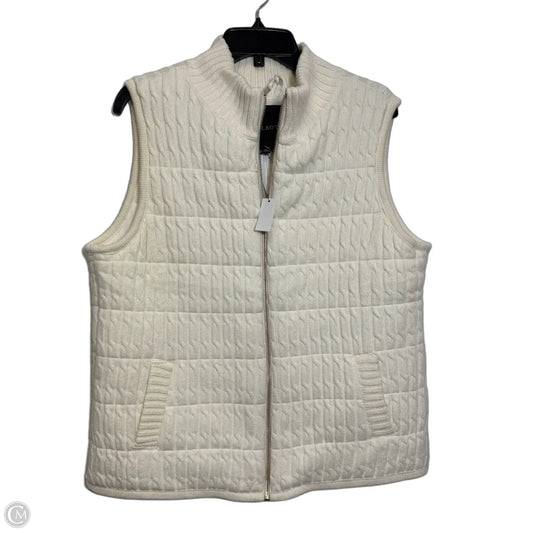 Vest Sweater By Talbots In Cream, Size: L