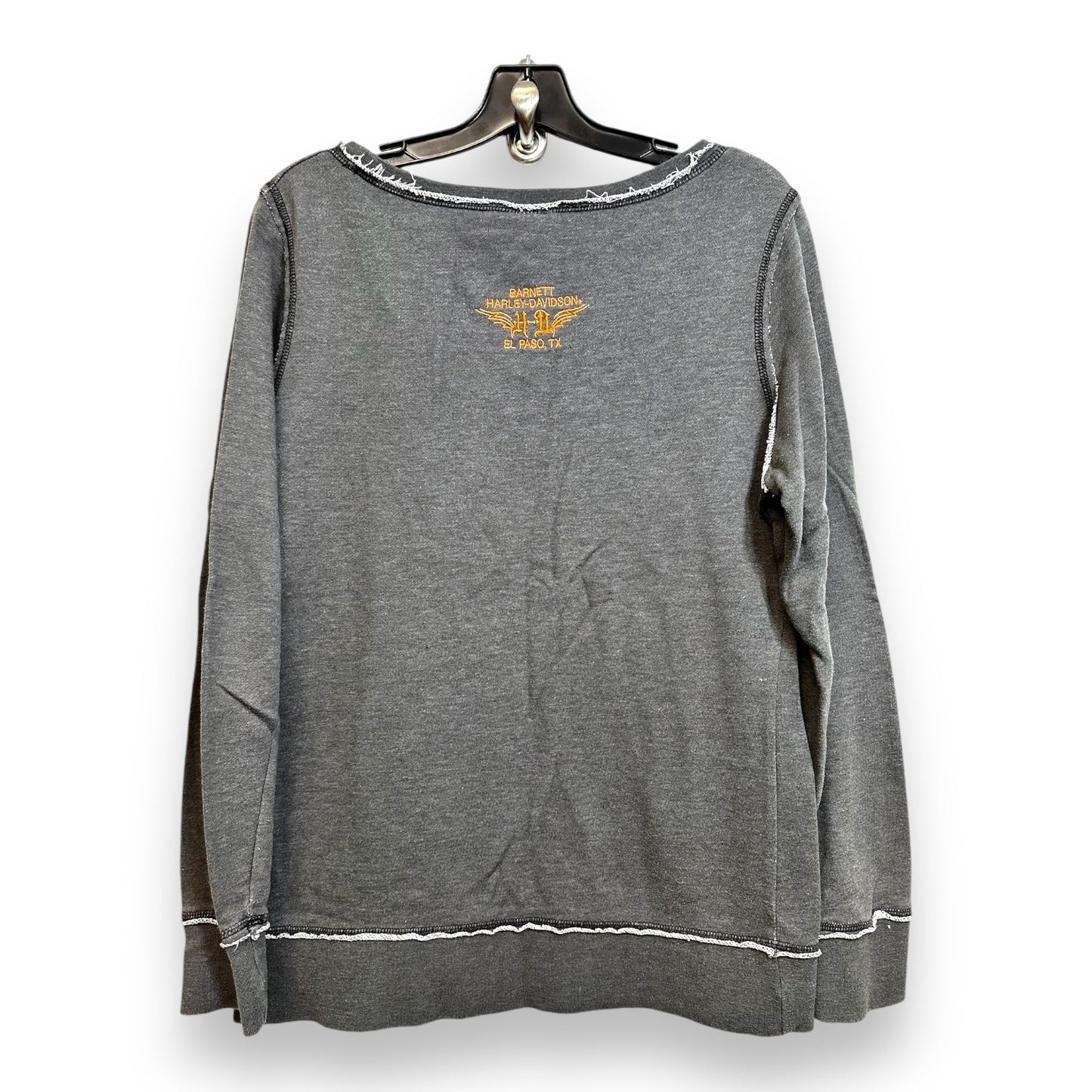 Top Long Sleeve By Harley Davidson In Grey, Size: M