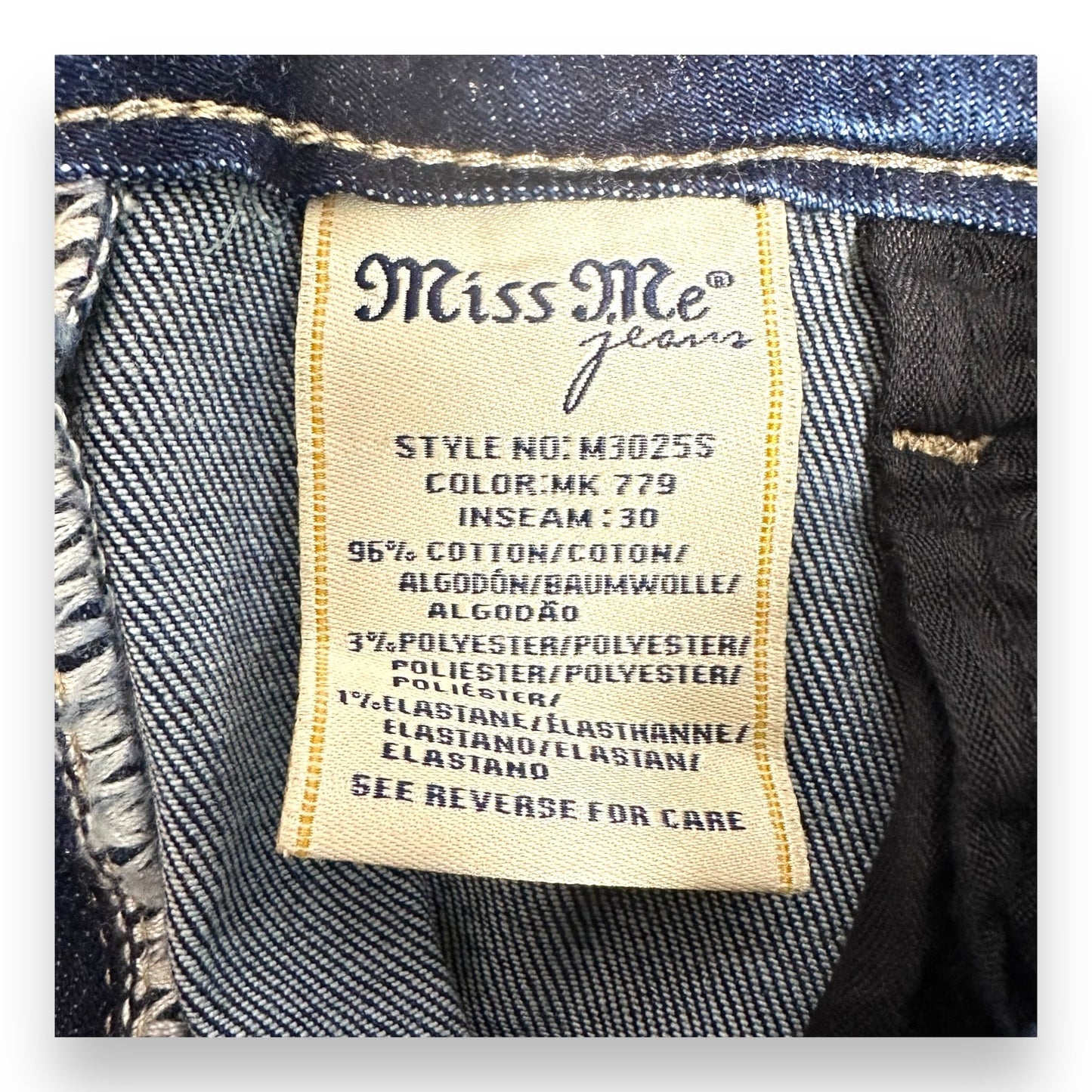 Jeans Skinny By Miss Me In Blue Denim, Size: 6