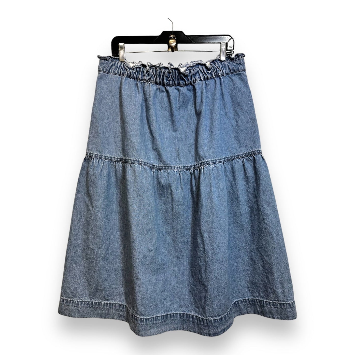 Skirt Midi By Madewell In Blue Denim, Size: L