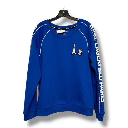 Sweatshirt Designer By Karl Lagerfeld In Blue, Size: L