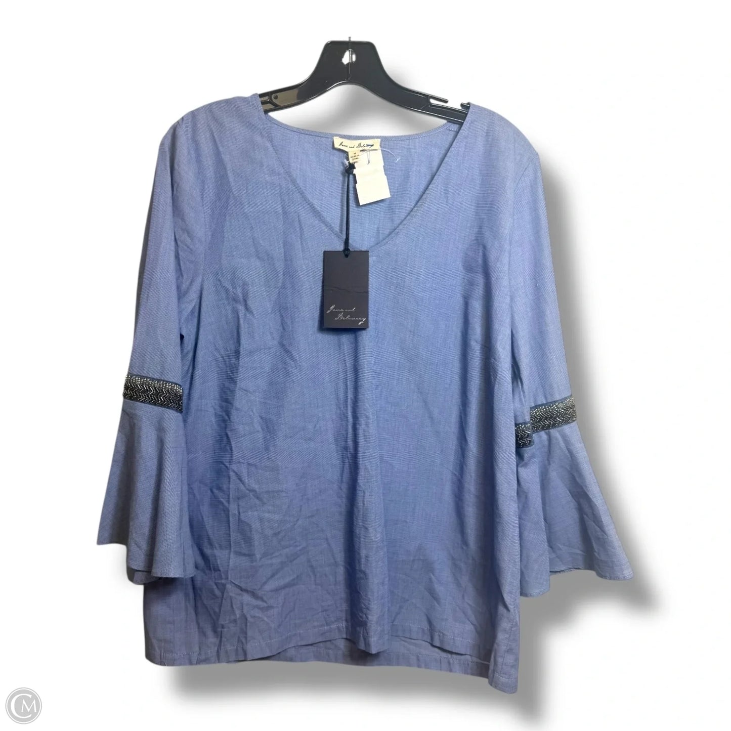 Top 3/4 Sleeve By Jane And Delancey In Blue, Size: M