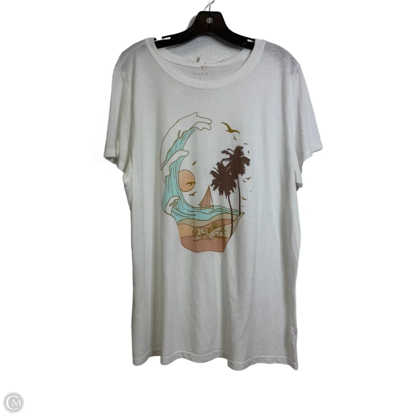 Top Short Sleeve By Torrid In White, Size: 2x