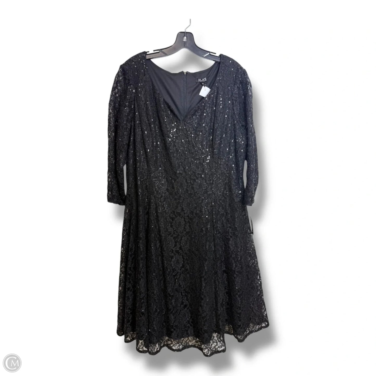 Dress Party Midi By Sl Fashions In Black, Size: 18