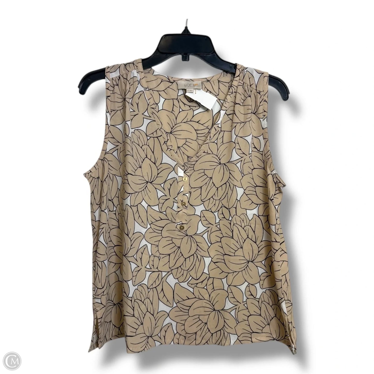Top Sleeveless By Loft In Floral Print, Size: S