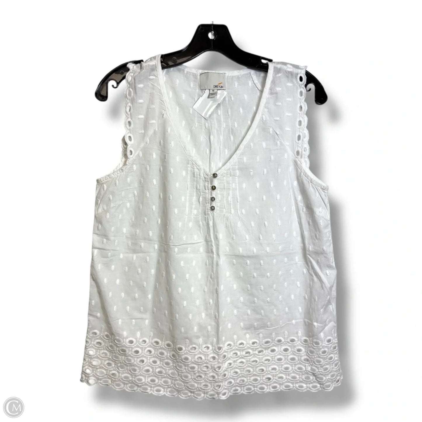 Top Sleeveless By Greylin In White, Size: M