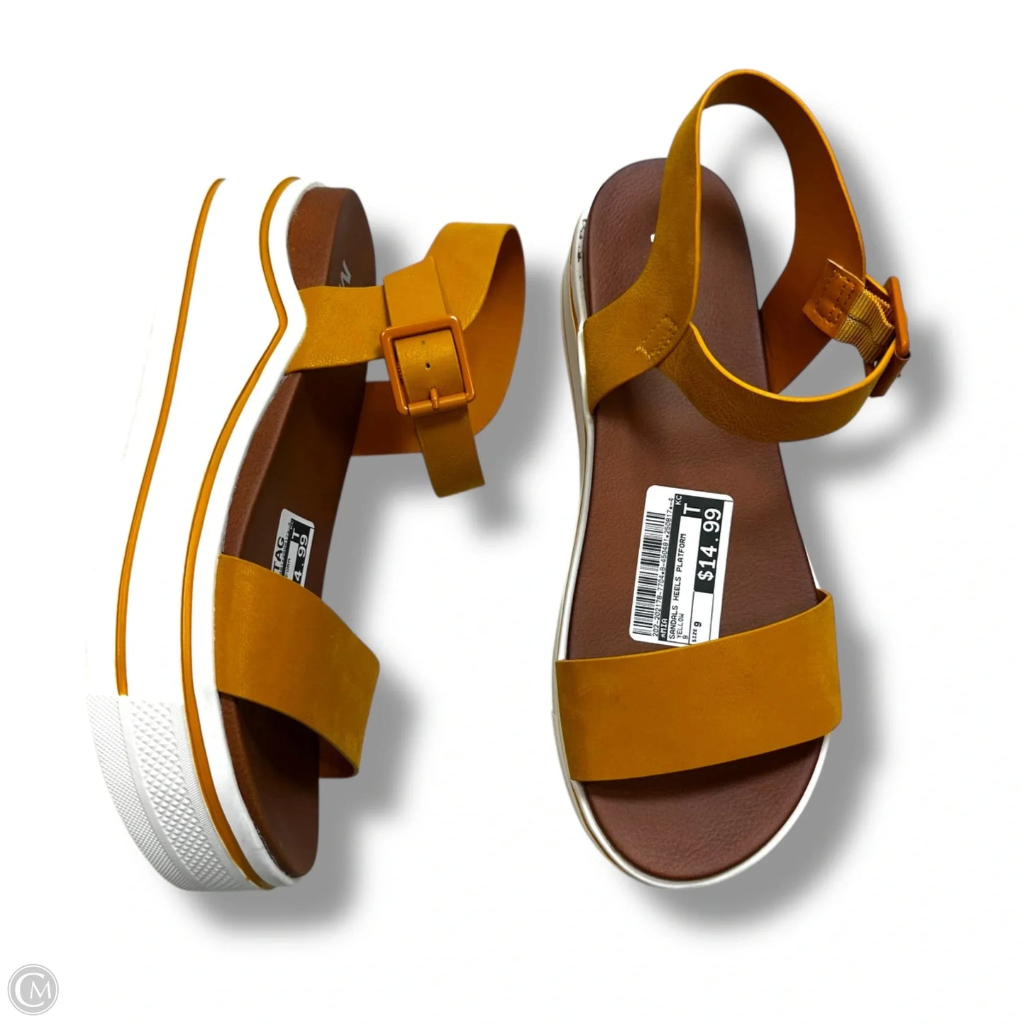 Sandals Heels Platform By Mia In Yellow, Size: 9