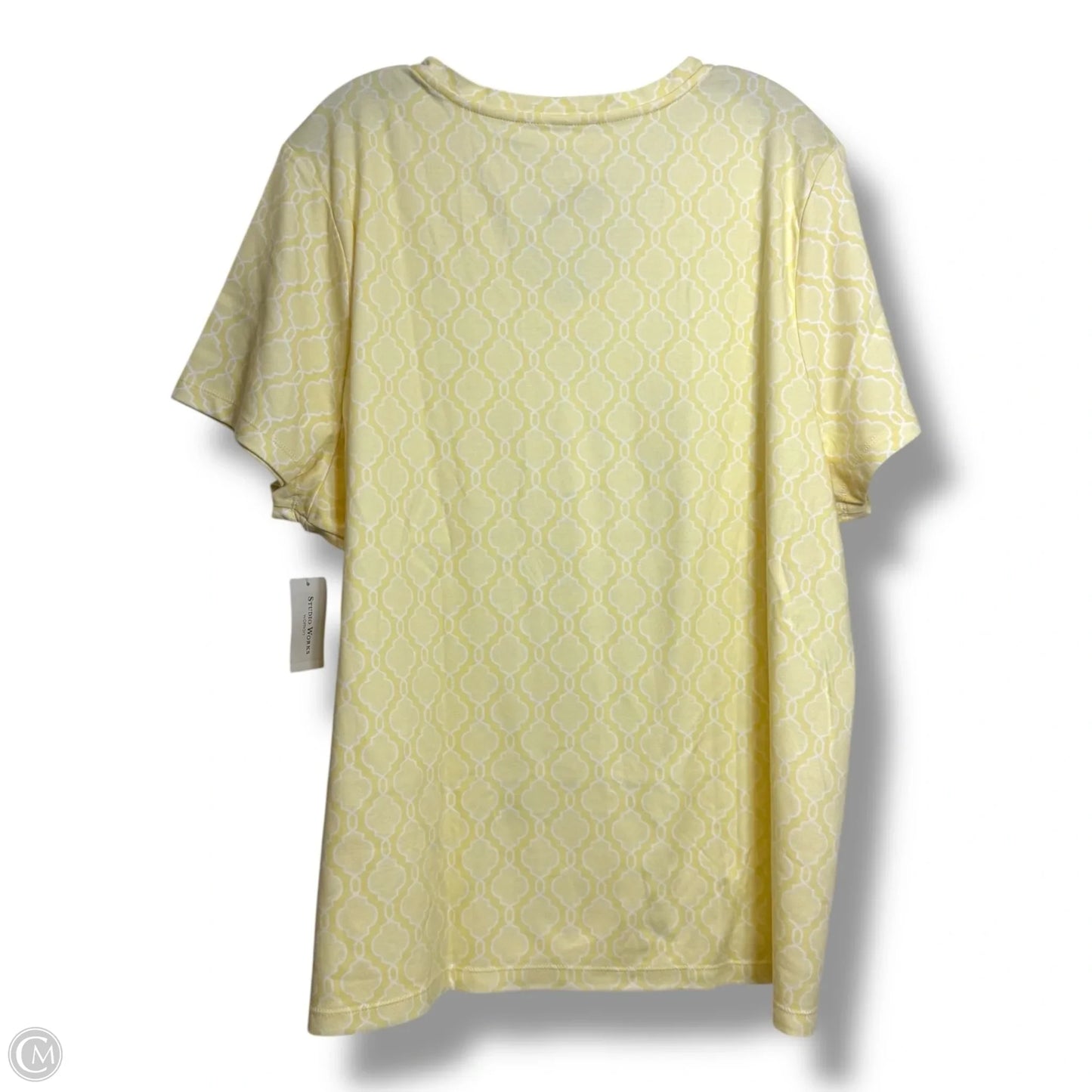 Top Short Sleeve By Studio Works In Yellow, Size: 3x