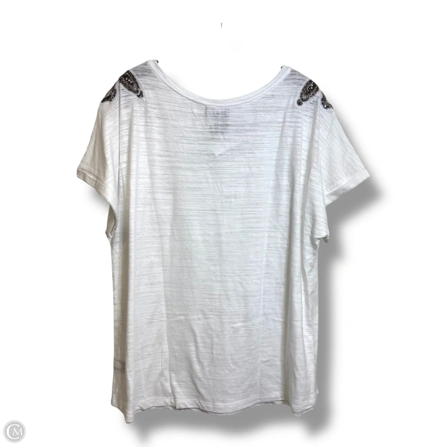 Top Short Sleeve By Lane Bryant In White, Size: 18