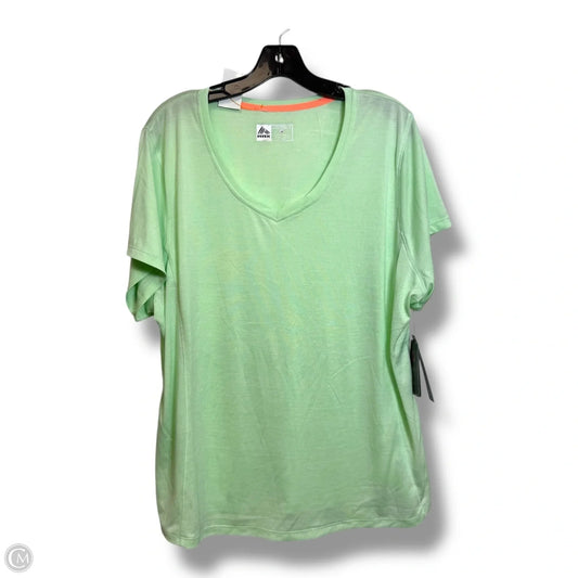 Athletic Top Short Sleeve By Rbx In Green, Size: 3x